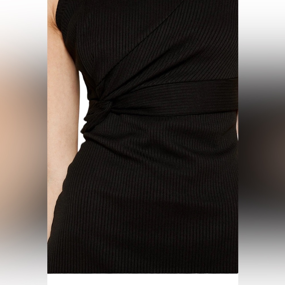 Sugarlips Wild One Front Twist Knit Dress Black Size Small Mini LBD - Picture 4 of 11